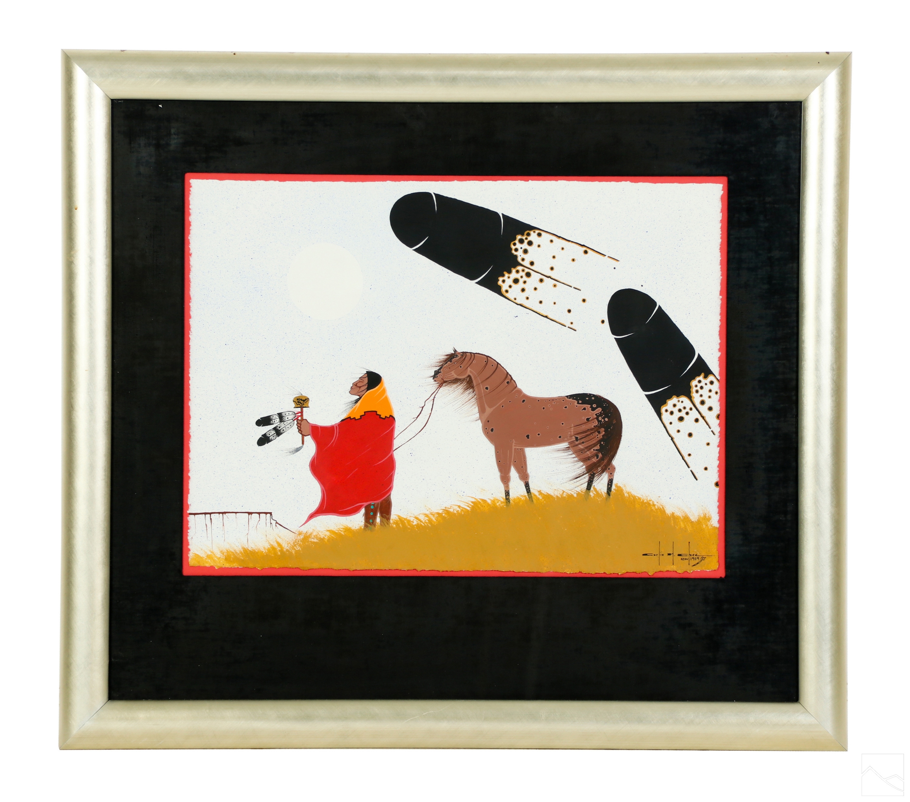 Carlis M. Chee | Carlis Chee b.1969 Navajo Abstract Figure Painting ...