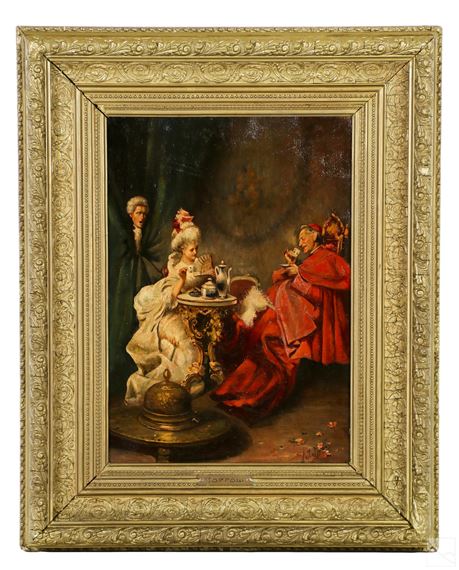 Angelo Zoffoli 1860-1910 Figural Antique Painting - Angelo Zoffoli