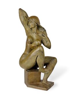 Sculpture en bronze à patine brun clair, signée et numérotée 6/8 - Michel Pigeon