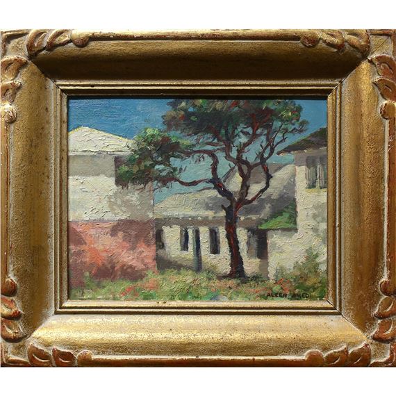 UNTITLED (VILLAGE STUDY WITH TREE) by Aleen Aked