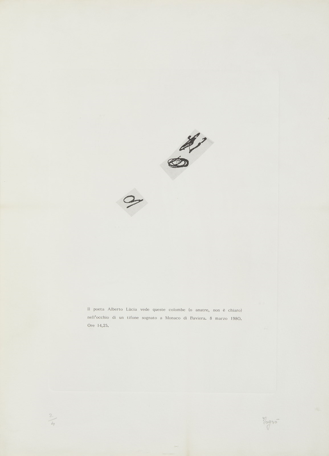 Emilio Isgrò | From folder Il poeta Alberto Lùcia. (1980) | MutualArt