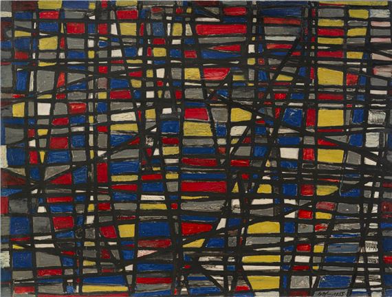 Untitled, 1955. Oil on masonite. Signed and dated. by Heinrich Wildemann, 1955