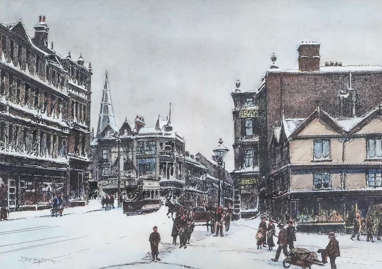 Artwork by F. Hodgson, Stonegate, York, Made of pen and ink