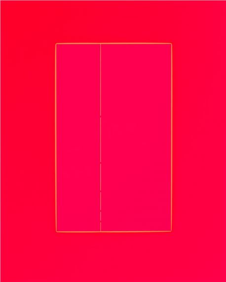 Vertical progression, 2010. Silkscreen print on acrylic foil, mounted between passepartout and cardboard. Signed, dated and numbered 21/50. Embossing stamp: Edition Domberger.