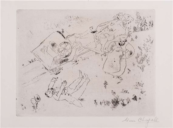 La Britchka S'est Renversée pl.14 by Marc Chagall, 1948