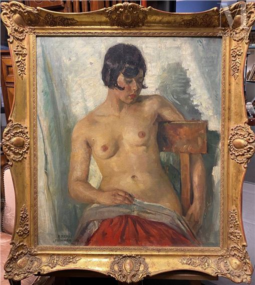 Femme nue à la chaise - Andor Kern