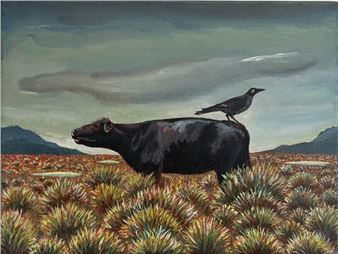 Cow and Currawong - Lorraine Biggs