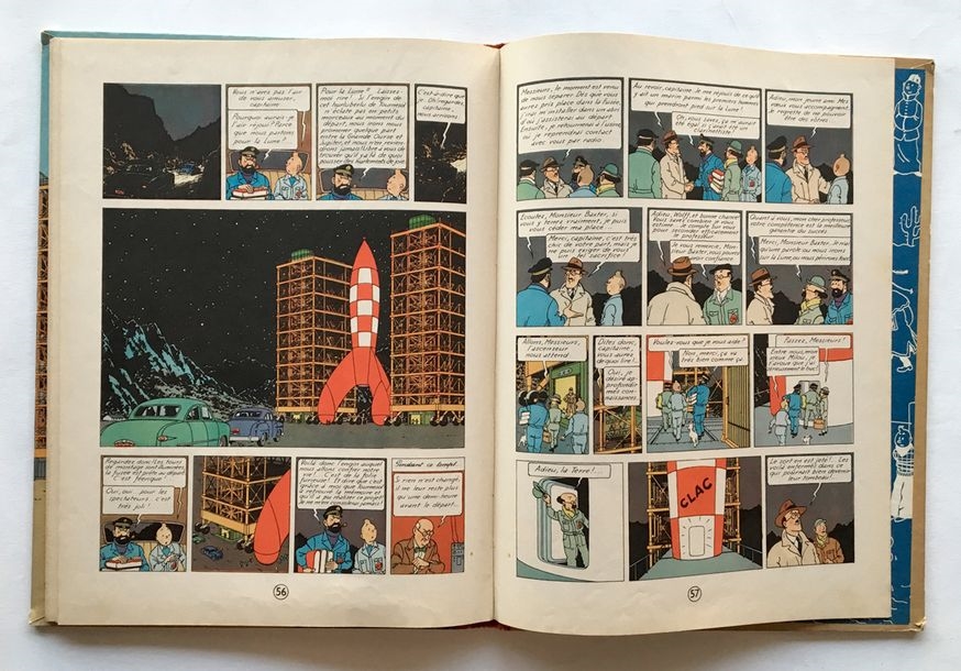 TINTIN - MINI PUZZLE 4 PIÈCES - MAGNET - LU - ON A MARCHÉ SUR LA LUNE. 1992. by