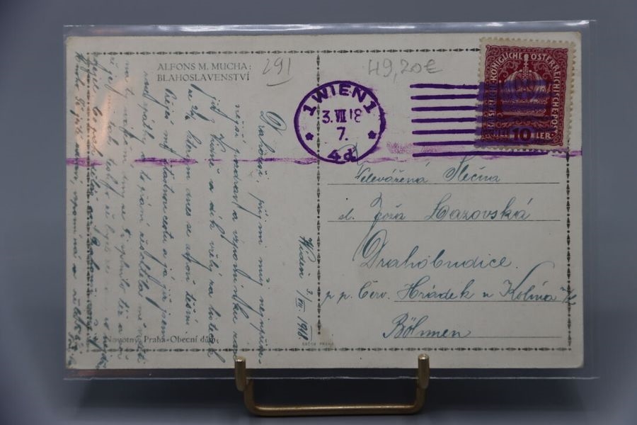 Alphonse Mucha | Une carte postale verticale recto oblitérée | MutualArt