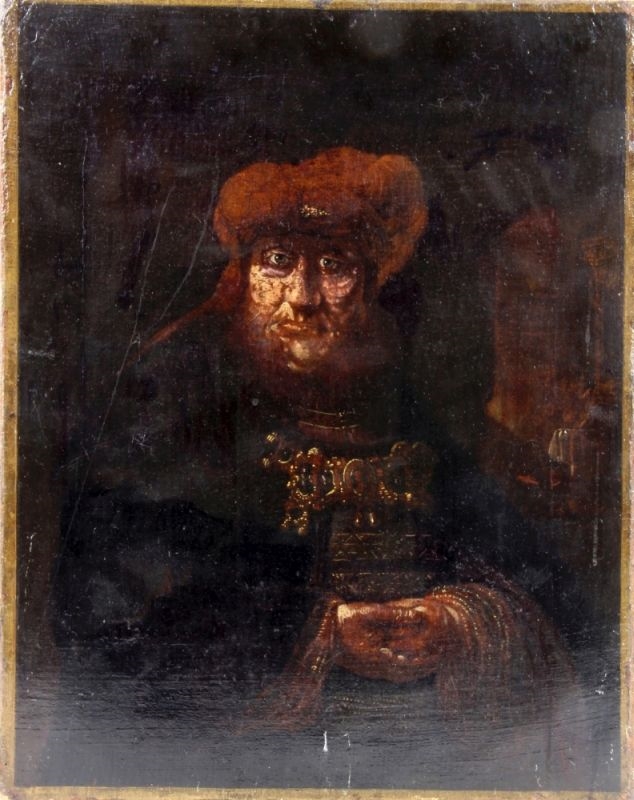 Rembrandt van Rijn | Portrait (Rembrandt?) of an old man with a box and ...
