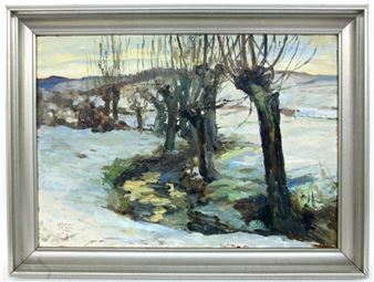 Degerloch Snow-covered Feuerbach valley - Gustav Jäger