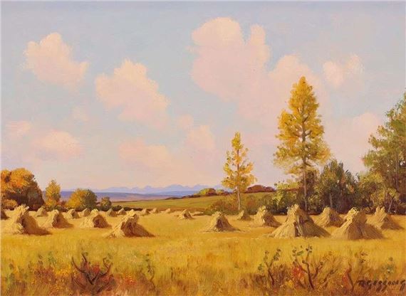 AUTUMN FIELDS; 1956 by Roland Gissing, 1956