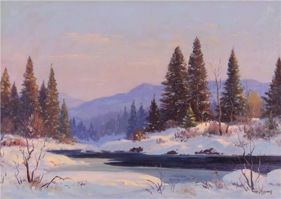 DECEMBER IN THE FOOTHILLS; 1950 by Roland Gissing, 1950