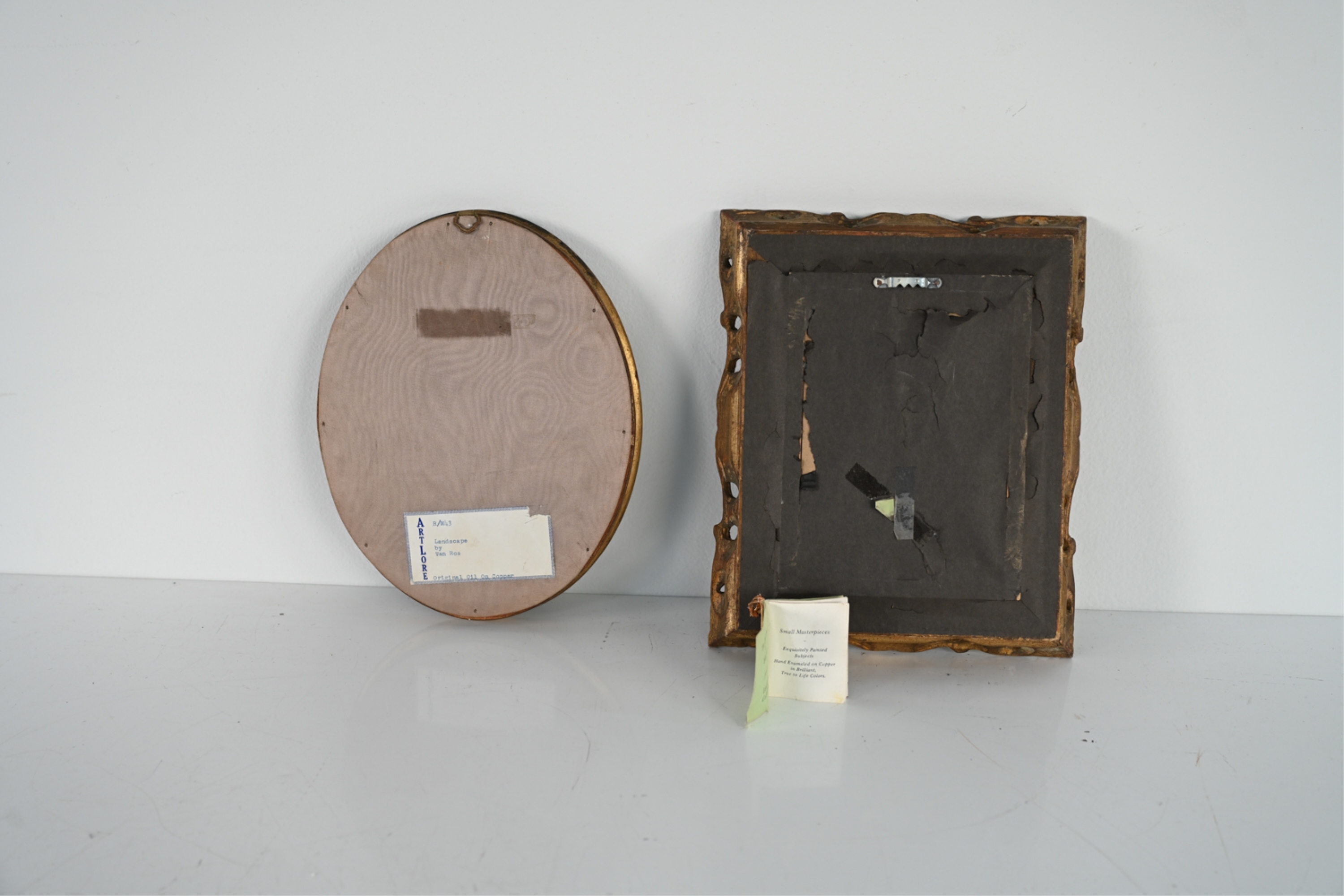 Artwork by J. Talbot, (2) DIMINUTIVE 20TH C. COMPOSITIONS INCL. VAN ROS, Made of Oil on copper