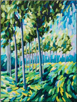 Jonge populieren bij gemaal van Halle [Young poplars at pumping station of Halle] - Frans van Veen