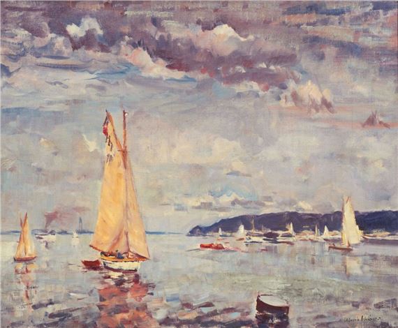 Ulrich Hübner | Sailing Boats on the Kiel Fjord (1899) | MutualArt