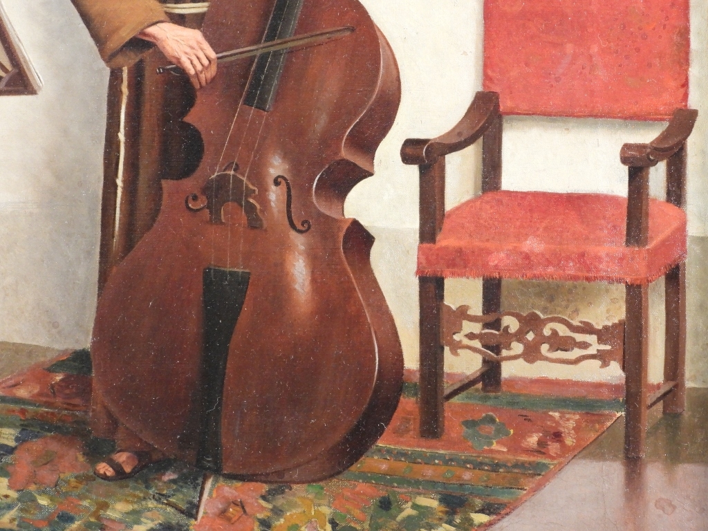 Valentino Valentini | Valentino Valentini Musician Monk Painting (19th ...