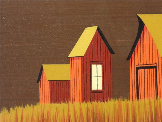 John R. Good | John R. Good Modernist Barn Painting (1964) | MutualArt