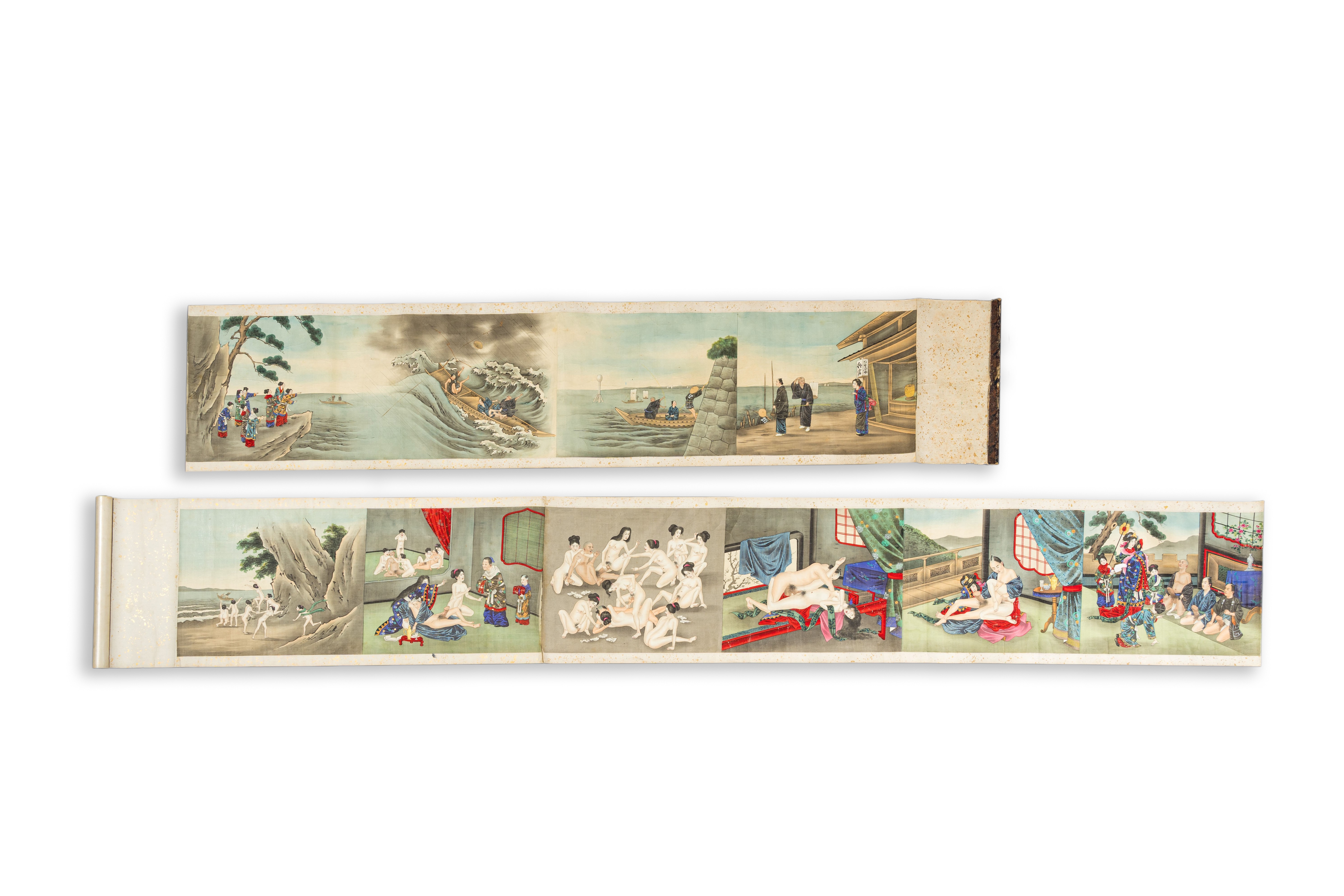 Japanese School, 18th Century | a shunga emaki (erotical handscroll ...