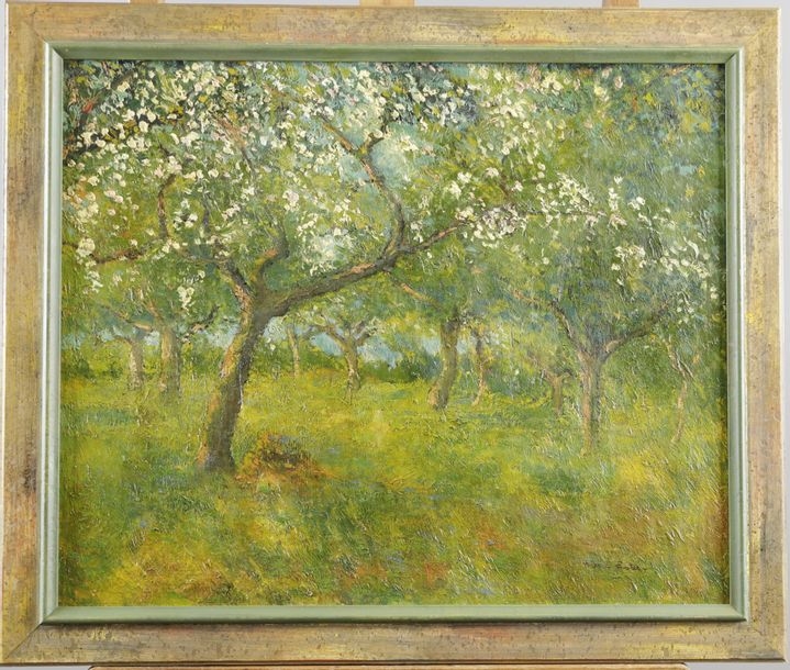 Pierre Hodé | . Orchard in Bloom in Normandy in Springtime | MutualArt