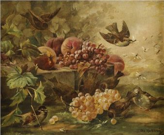 Fruits and birds - Adolphe Helbling