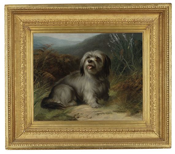 A long-haired terrier in a landscape by George Earl, 68