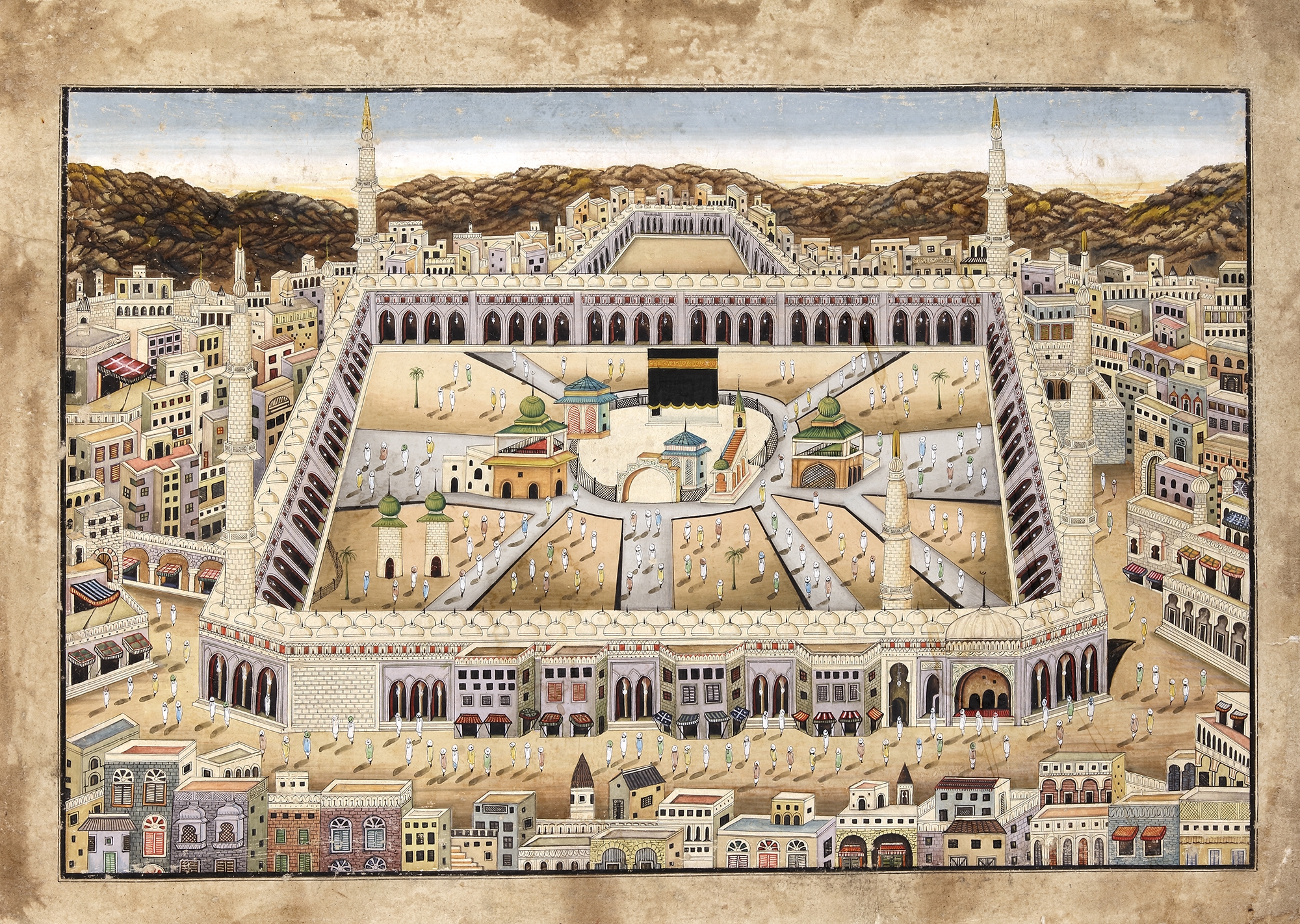 A LARGE VIEW OF MECCA, INDIA, 19TH CENTURY by Indian School, 19th Century, 19TH CENTURY