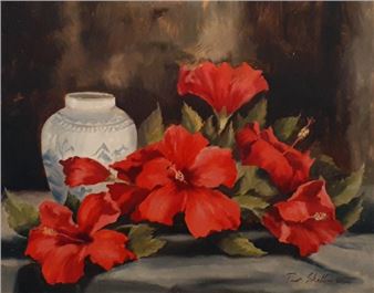 Red Hibuscus - Pat Skilleter