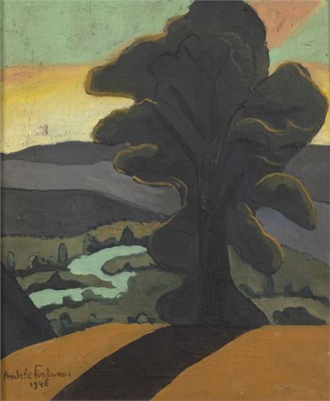 Landscape of hills - Andrée Fontainas