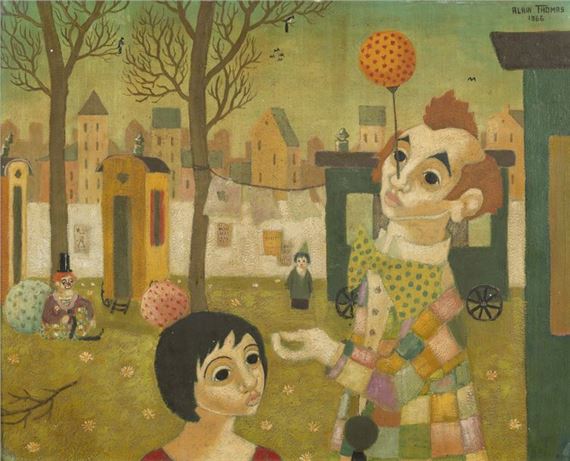 The clown with the balloon by Alain Thomas, 1966