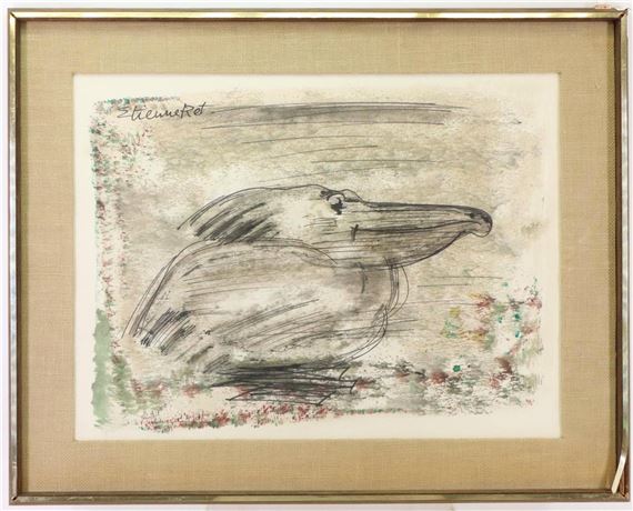 Modern illustration of a pelican by Etienne Ret