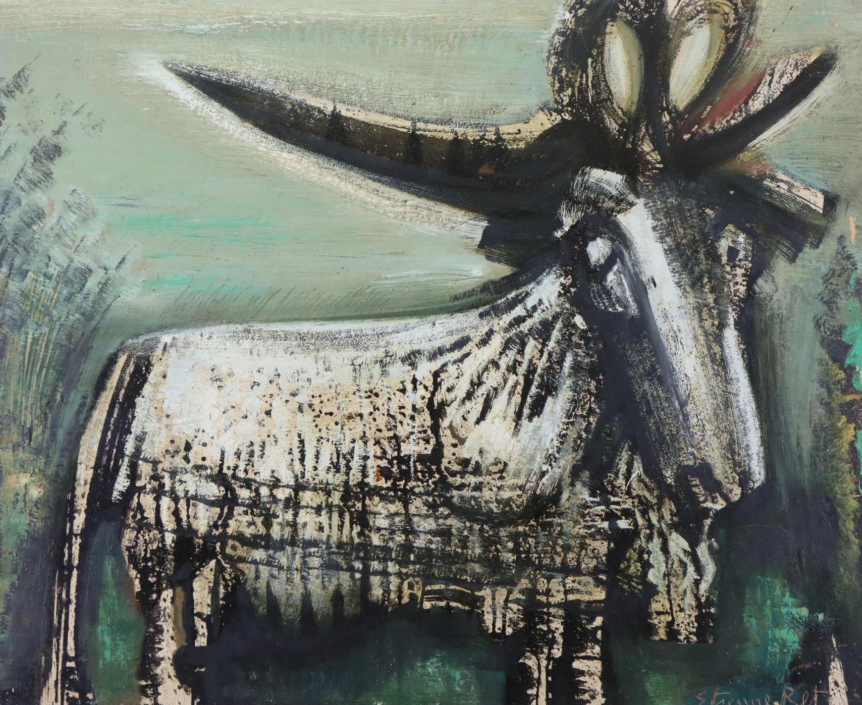 Artwork by Etienne Ret, The Goat, Made of Oil on board
