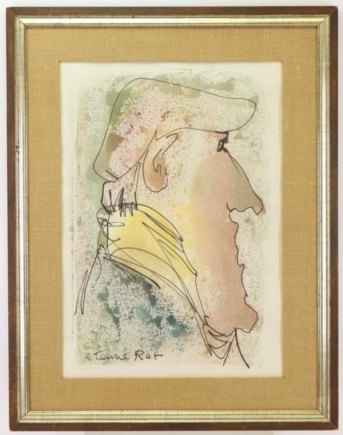 Artwork by Etienne Ret, Profile portrait of a gentleman, Made of Watercolor