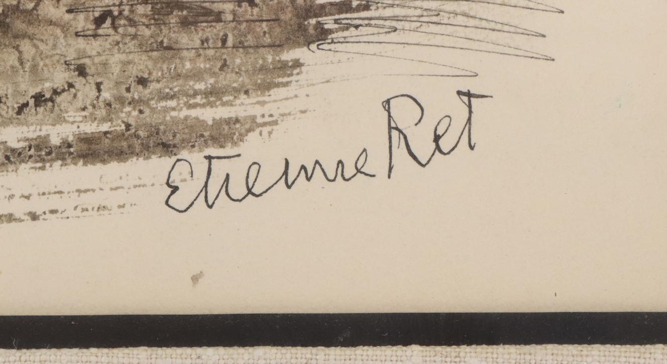 Artwork by Etienne Ret, Surreal coastal scene, Made of Watercolor