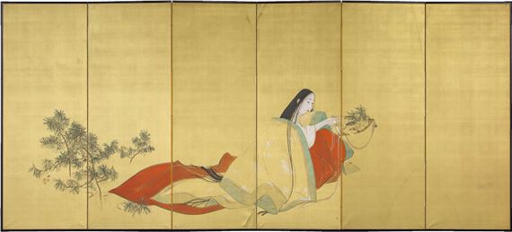 Kansetsu Hashimoto | Komatsu-biki (6-panel byobu screen) | MutualArt