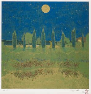 Moon light and water surface by Kazuhiko Fukuoji