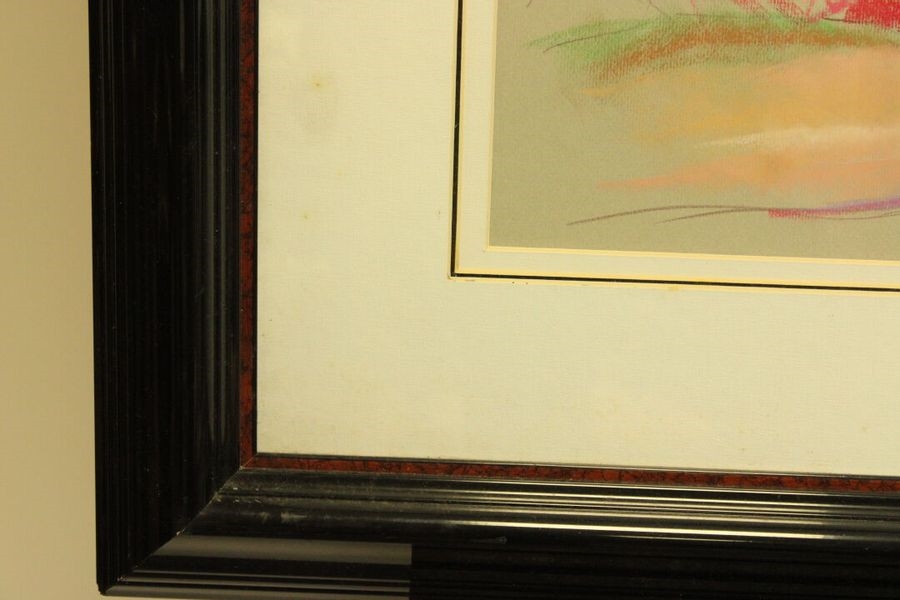 Artwork by Salvador González Olmedo, . "Young Woman with a Bouquet of Flowers" and "Young Woman with a Pink Skirt", Made of pastel drawings on paper