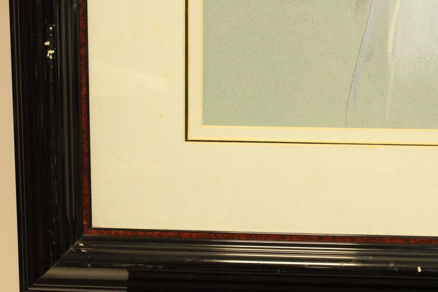 Artwork by Salvador González Olmedo, . "Young Woman with a Bouquet of Flowers" and "Young Woman with a Pink Skirt", Made of pastel drawings on paper