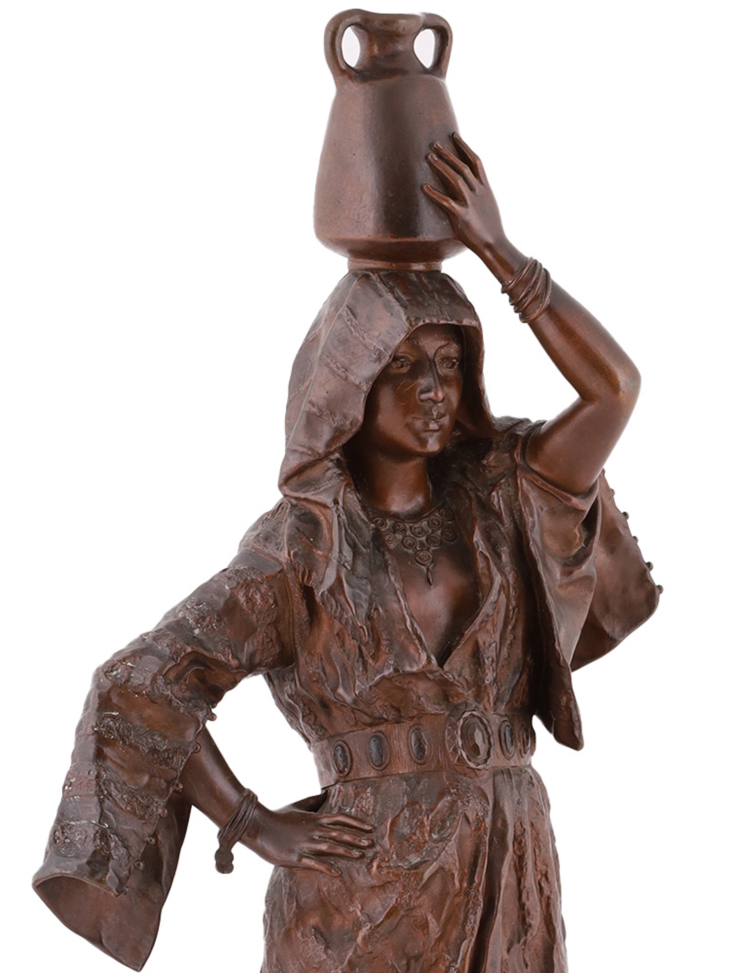 Gaston Veuvenot Leroux | A woman carrying a jug of water on her head ...