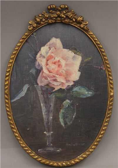 Still Life of a Pink Rose by Henrietta Maria Gulliver
