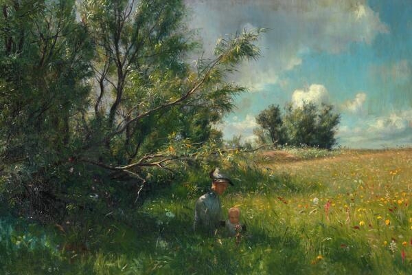 Christian Mølsted | “Eng med piletræer (1890s) | MutualArt