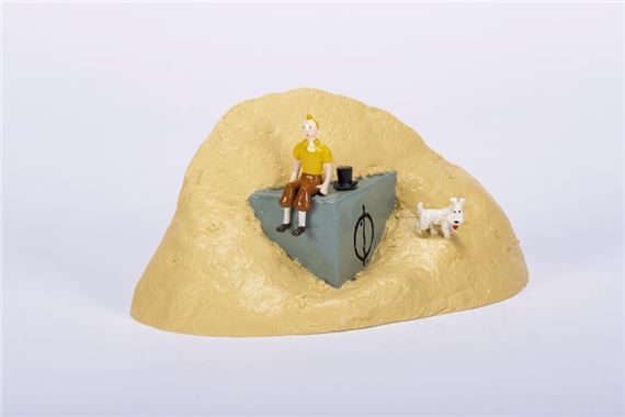 Figurine Tintin Tournesol à La Rose - 3ème Série - Plomb - Édition 1994 - Collection