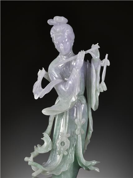 Chinese School, 19th Century | 清末民初飄紫翡翠美人吹笛像| MutualArt