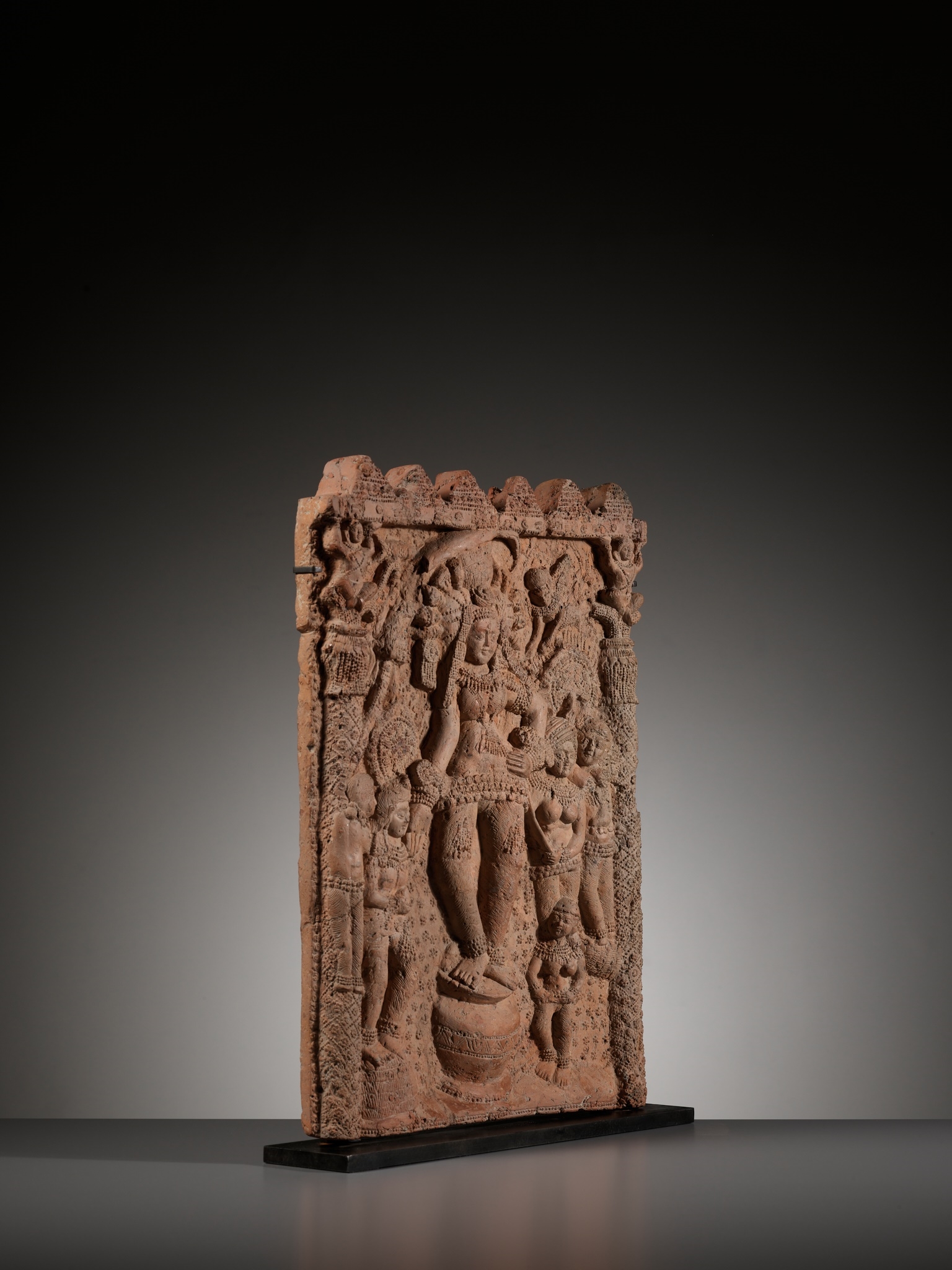 Artwork by Indian School, 1st Century, A TERRACOTTA PLAQUE DEPICTING A MOTHER GODDESS, EASTERN INDIA, CHANDRAKETUGARH, C. 1ST CENTURY BC TO 1ST CENTURY AD, Made of terracotta plaque