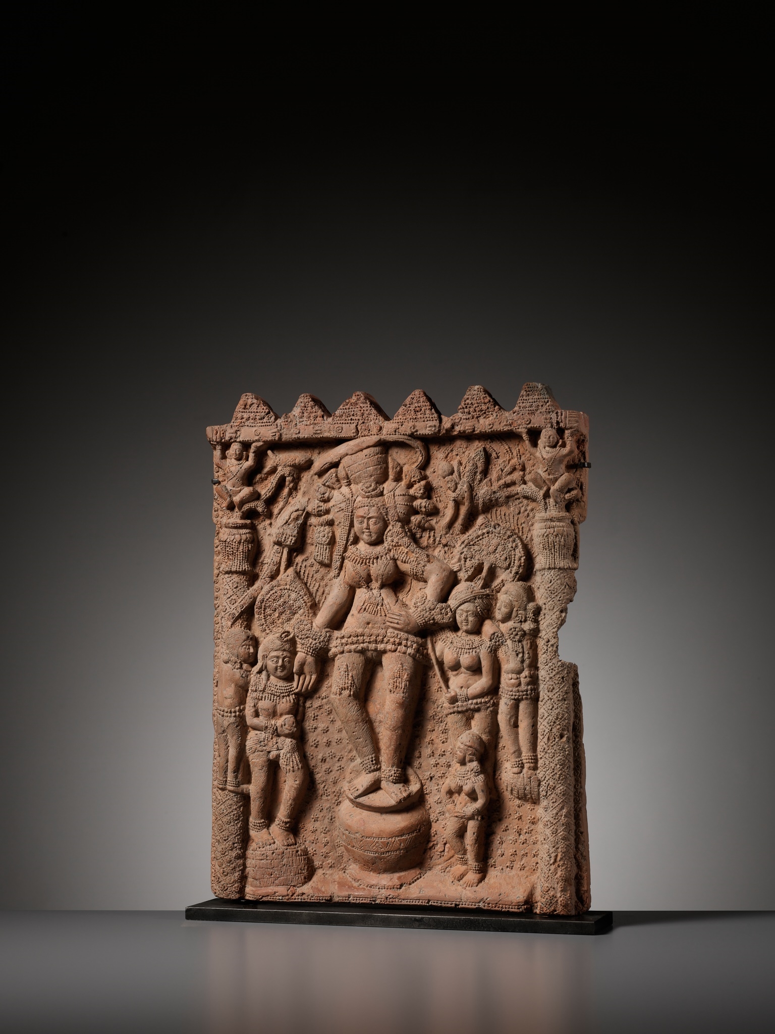 Artwork by Indian School, 1st Century, A TERRACOTTA PLAQUE DEPICTING A MOTHER GODDESS, EASTERN INDIA, CHANDRAKETUGARH, C. 1ST CENTURY BC TO 1ST CENTURY AD, Made of terracotta plaque