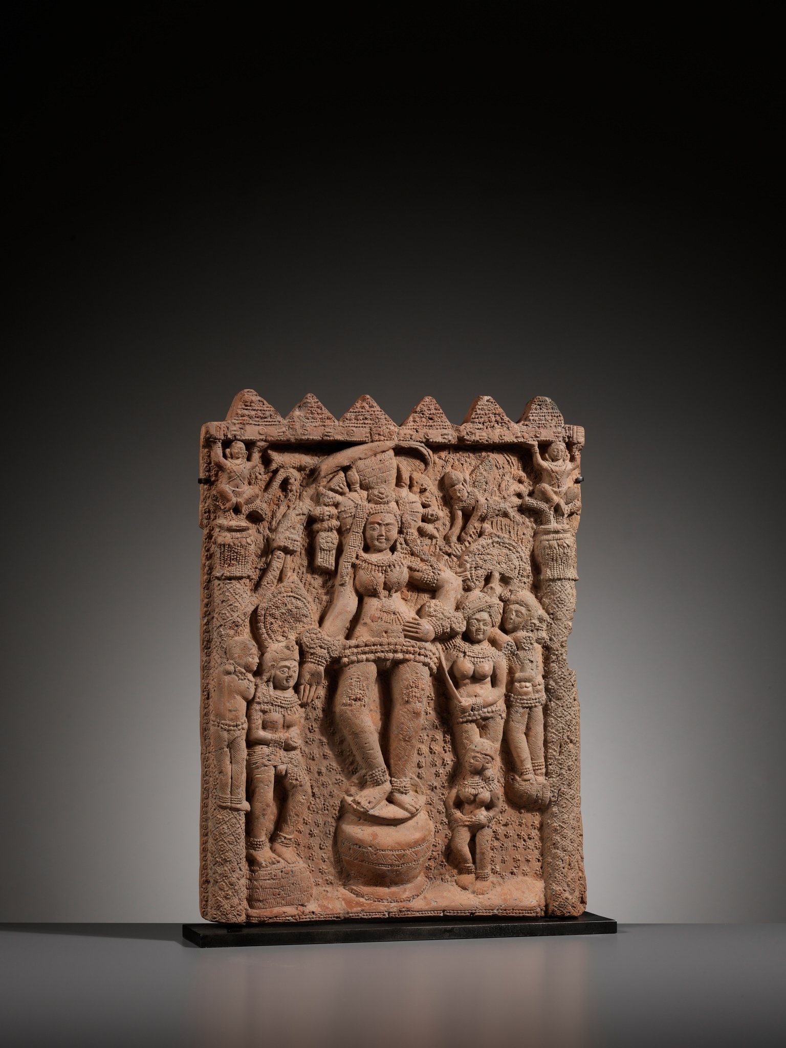 Artwork by Indian School, 1st Century, A TERRACOTTA PLAQUE DEPICTING A MOTHER GODDESS, EASTERN INDIA, CHANDRAKETUGARH, C. 1ST CENTURY BC TO 1ST CENTURY AD, Made of terracotta plaque