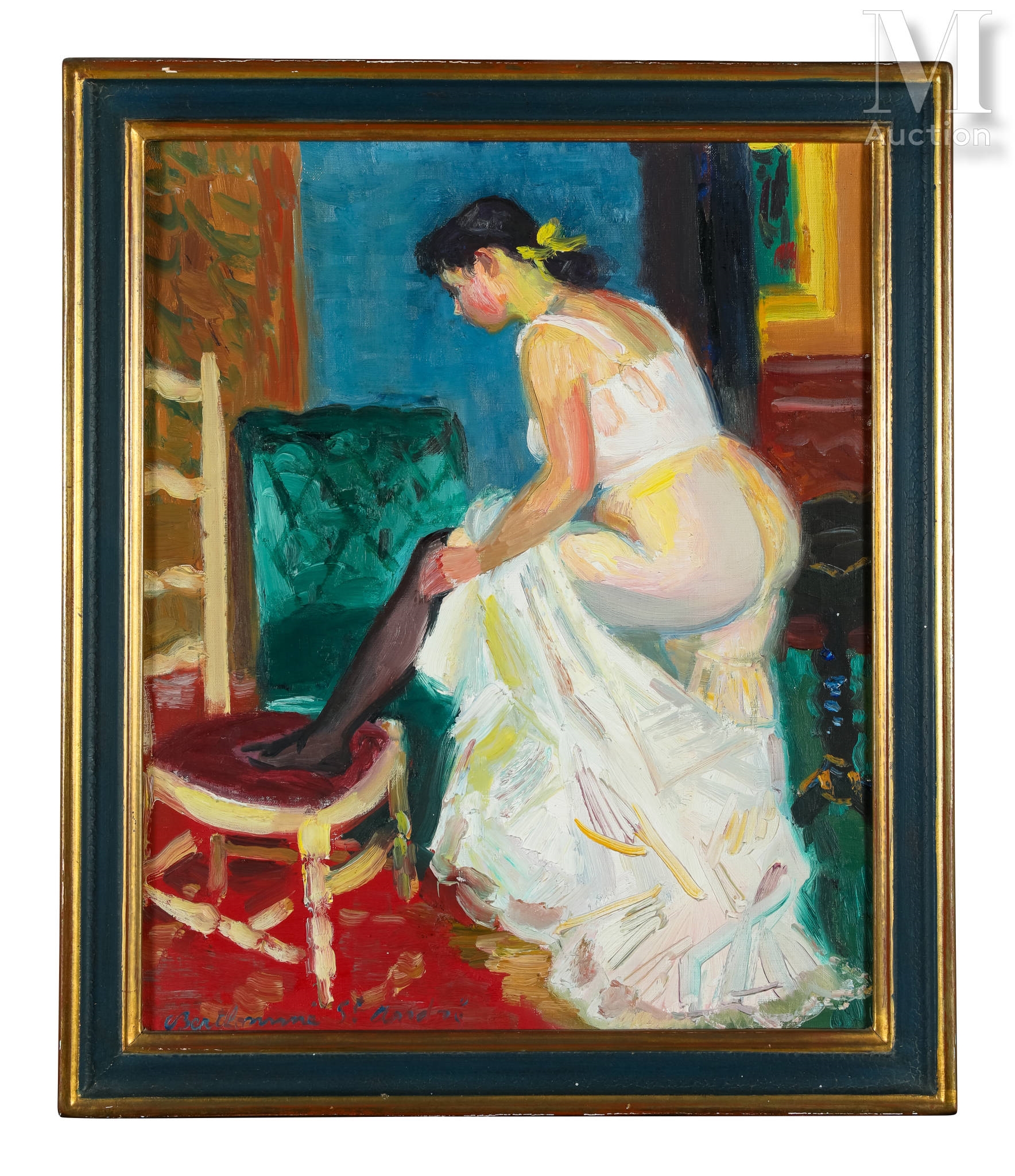 Louis BerthomméSaintAndré Femme à la robe blanche MutualArt