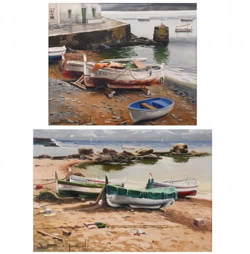 PAIR OF SEASCAPES by Ramon Pujol Boira