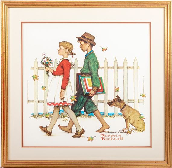 Norman Rockwell | Young Love: Walking to School | MutualArt