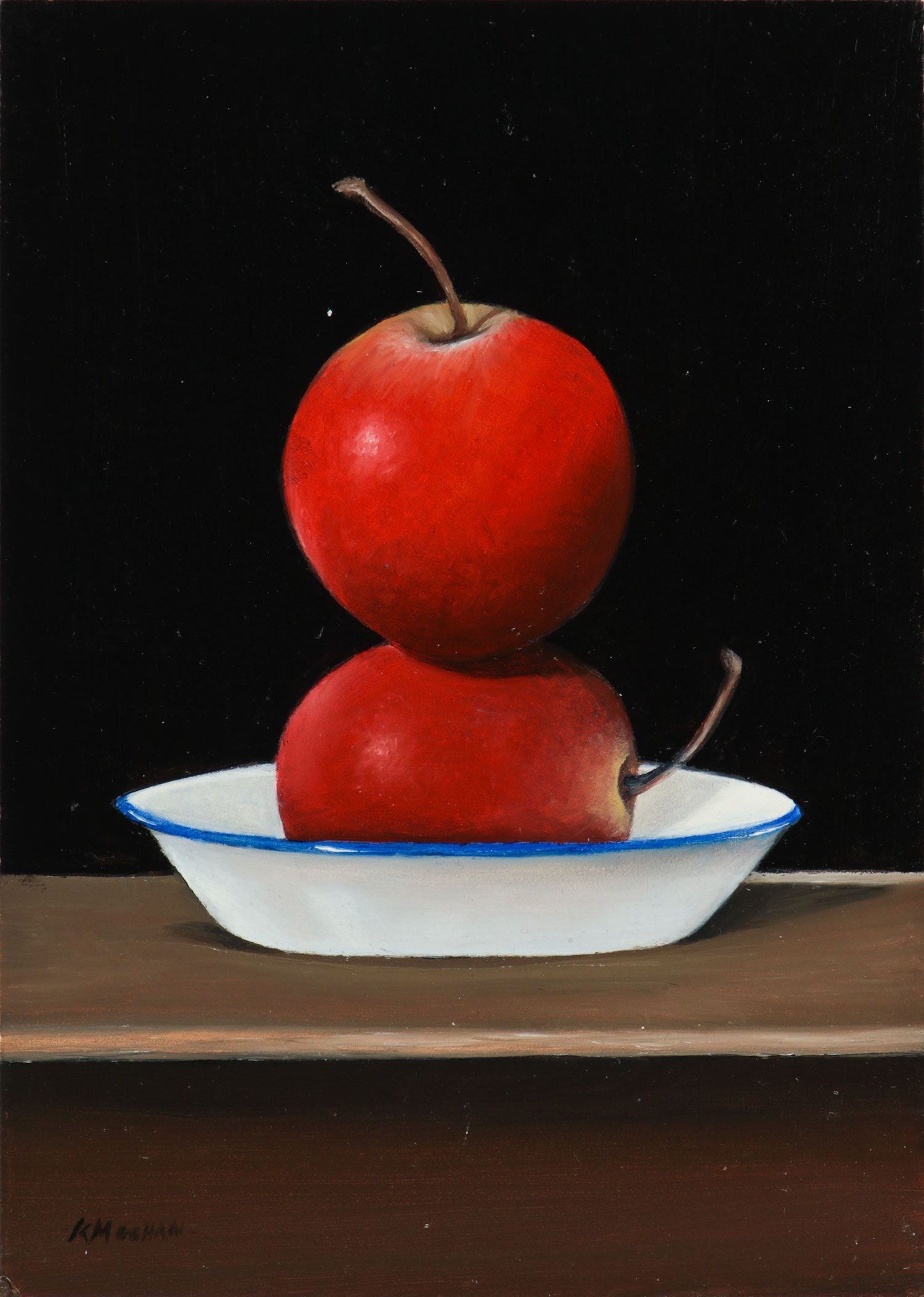 Kevin Meehan TWO APPLES IN AN ENAMEL BOWL MutualArt